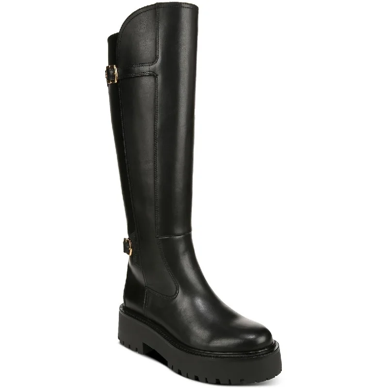 Ultra-Soft Flats Deal Womens Leather Block Heel Knee-High Boots