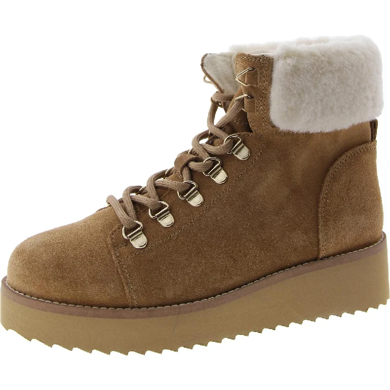 Urban Style Promotions Womens Faux Suede Faux Fur Hiking Boots