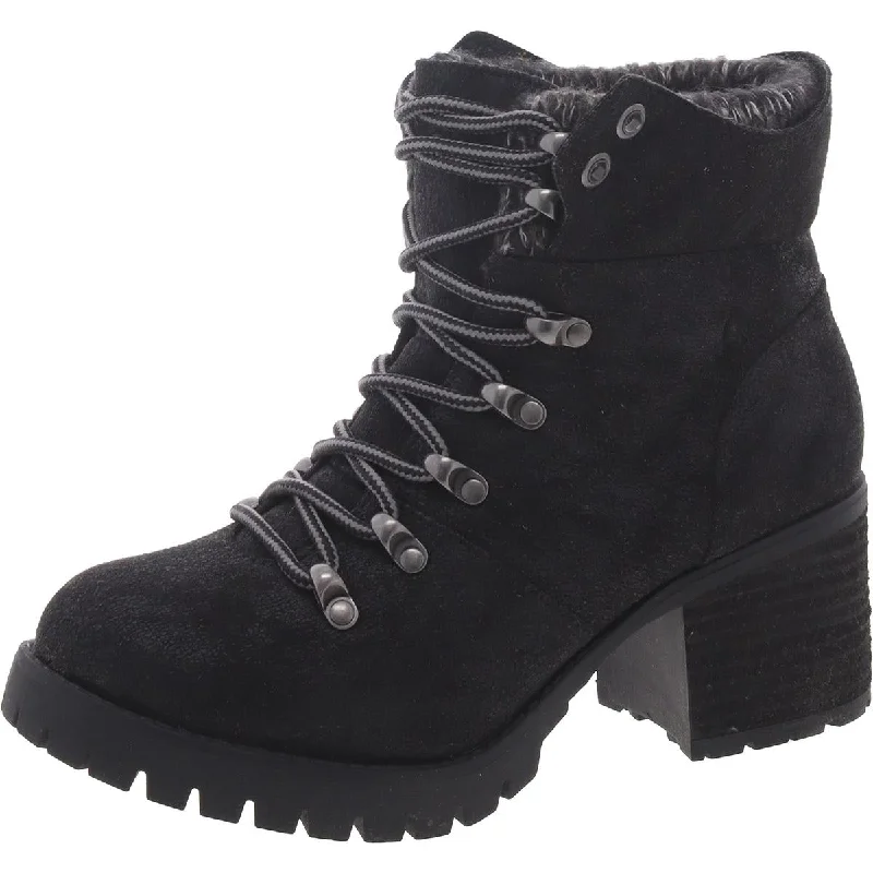 Stylish Looks Gullible Womens Lace Up Lug Sole Ankle Boots