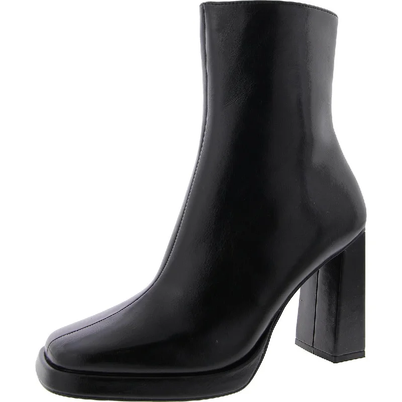 Unleash Your Trendy Side Freya Womens Leather Solid Mid-Calf Boots