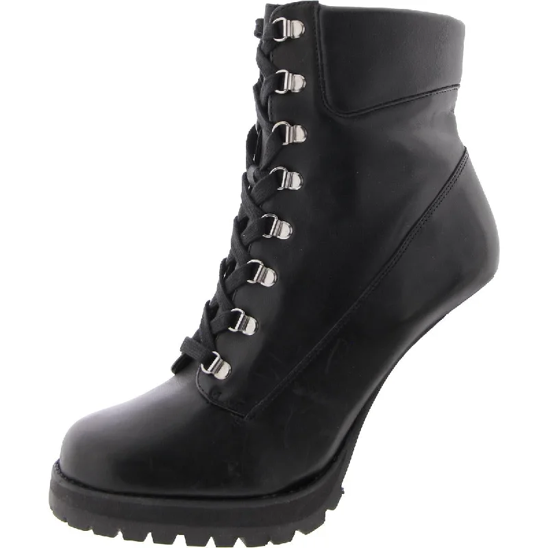 Trendy Threads BESSO Womens Leather Block heel Combat & Lace-Up Boots