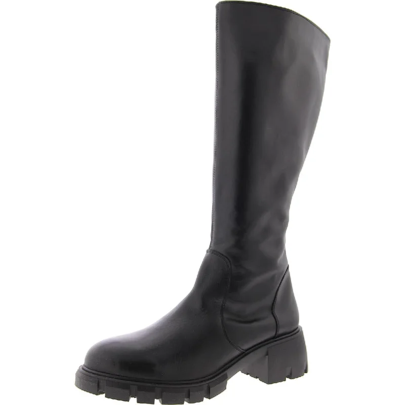 Limited Stock, Big Discounts Womens Leather Solid Mid-Calf Boots