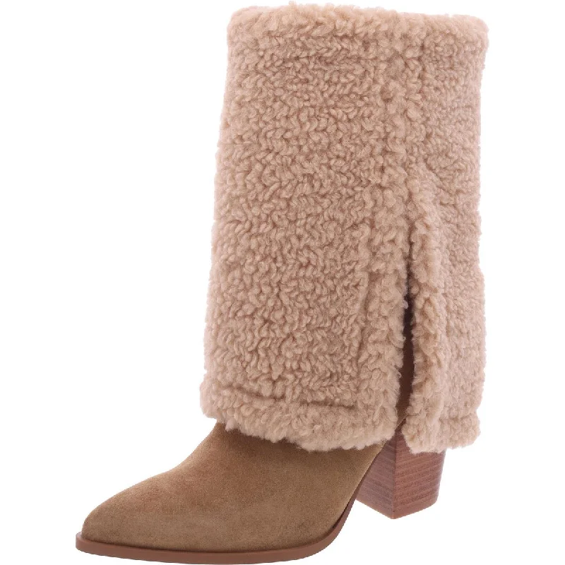 Unbeatable Deals Livvy Womens Suede Pull On Mid-Calf Boots