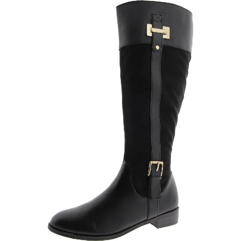 Exclusive Discounts Womens Faux Leather Pull On Knee-High Boots