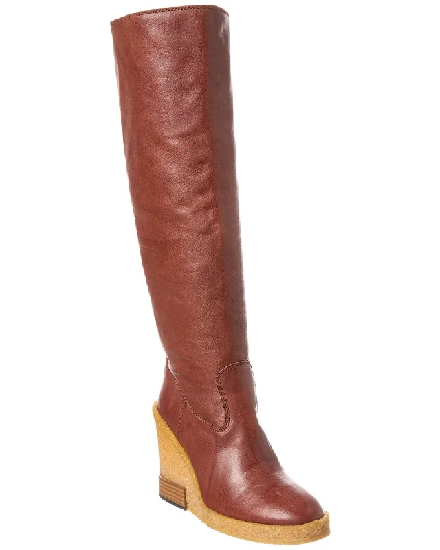 Limited Styles Tod’S Leather Wedge Knee-High Boot