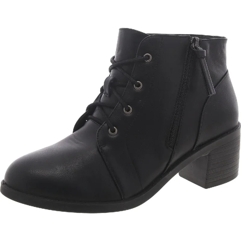 Non-Slip Shoes Offers Womens Faux Leather Lace-Up Combat & Lace-Up Boots