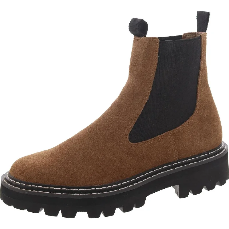 Limited Stock Womens Faux Suede Round Toe Chelsea Boots