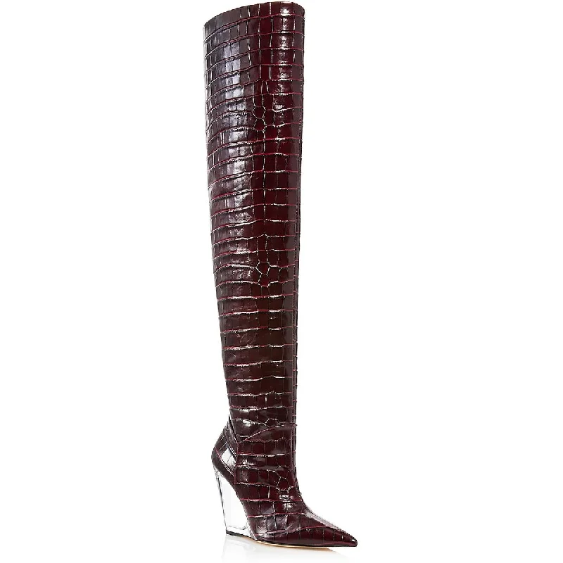 Find Your Unique Flair Womens Tall Transparent Thigh-High Boots