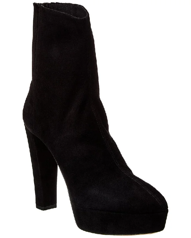 Valentine's Special Aquazzura Saint Honore 120 Suede Boot