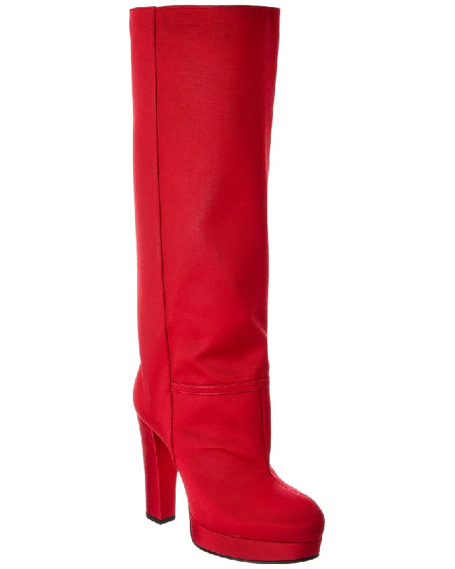 Street Chic Discounts Gucci Grosgrain Platform Knee-High Boot