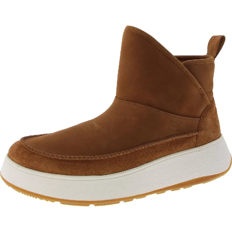 Summer Deals F-Mode Womens Nubuck-Mix Platforms Booties