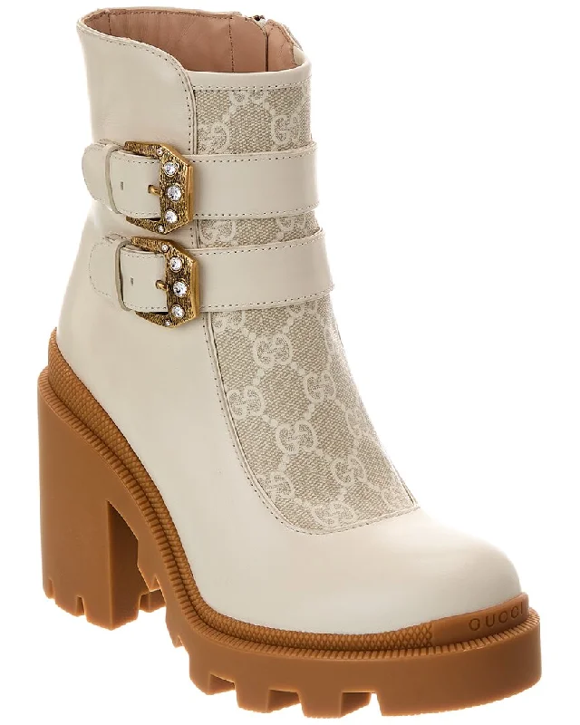 Chic & Modern Sales Gucci Gg Supreme Canvas & Leather Bootie