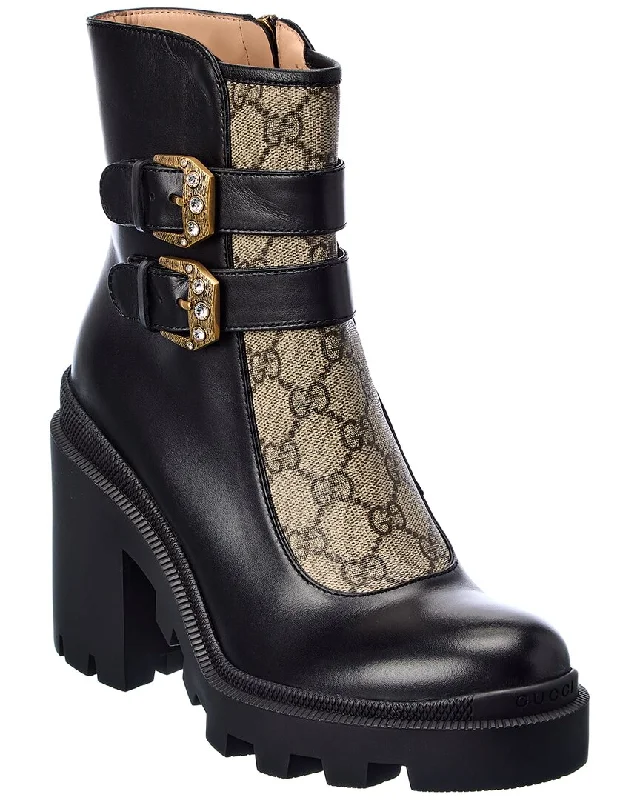 Premium Style Offers Gucci Gg Supreme Canvas & Leather Bootie