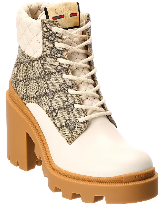 Relaxed Style Deals Gucci Gg Supreme Canvas & Leather Bootie