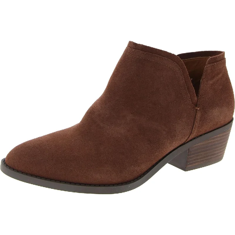 Must Haves Ferolia Womens Suede Almond Toe Ankle Boots