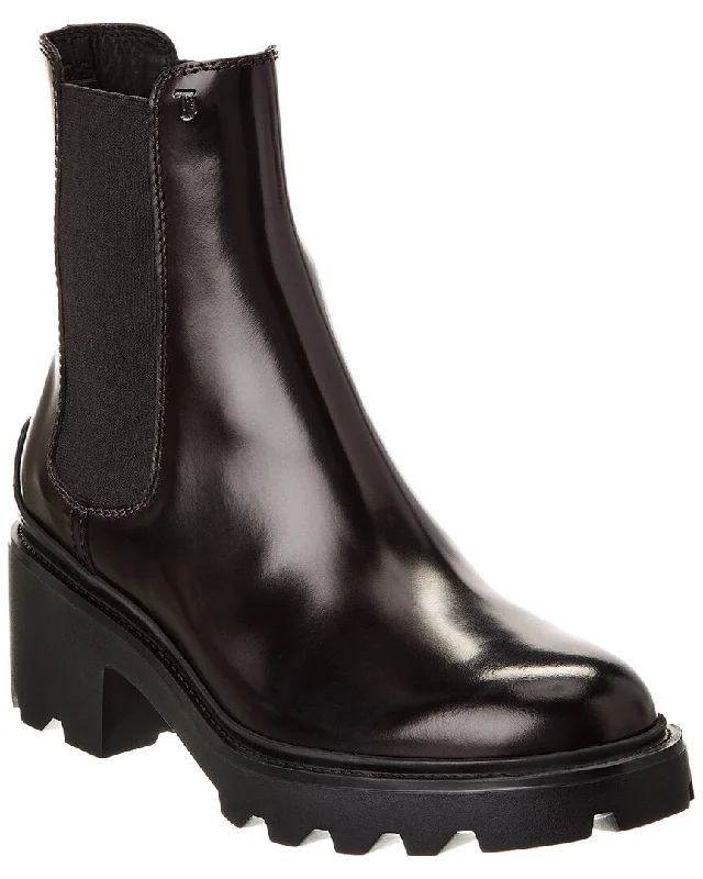 Tod’S Logo Leather Boot