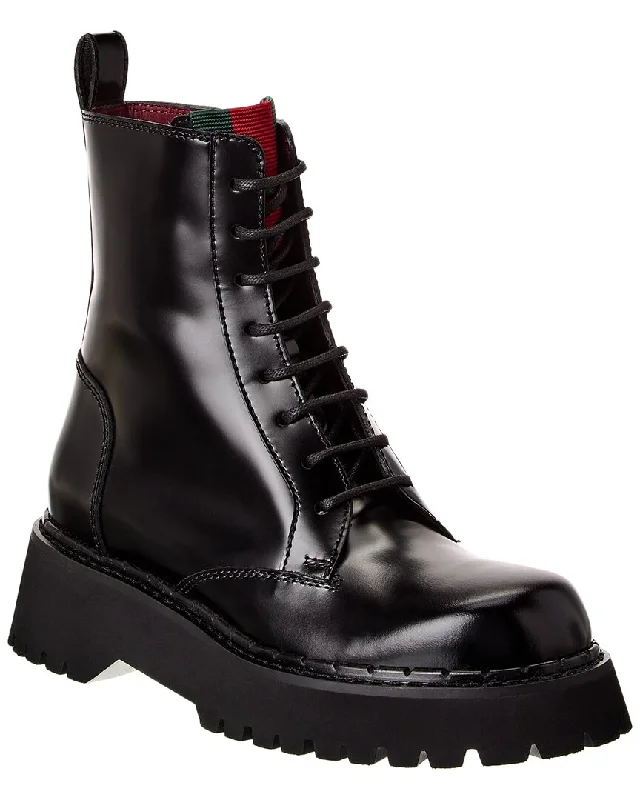 Limited Time Offer Gucci Web Leather Boot