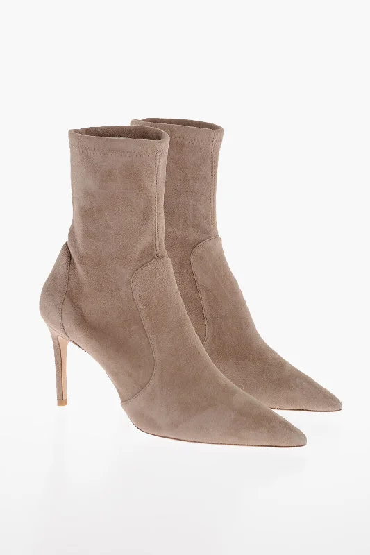 All-Day Comfort Shoes Stuart Weitzman Suede CASHMERE Pull-On Booties 8cm 35 Shoes EU