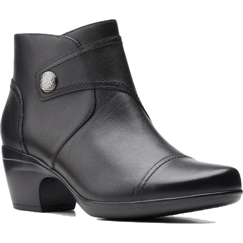 Trend Alert Clarks Womens Emily Calle Leather Zipper Ankle Boots