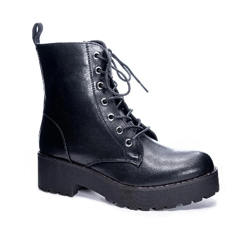 Stylish Shoe Discounts Dirty Laundry Womens Mazzy Faux Leather Lug Sole Combat & Lace-up Boots