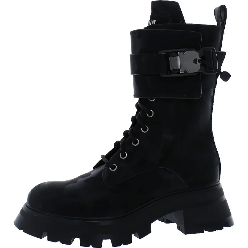 Mega Sales DKNY Womens Sava Leather Zipper Combat & Lace-up Boots