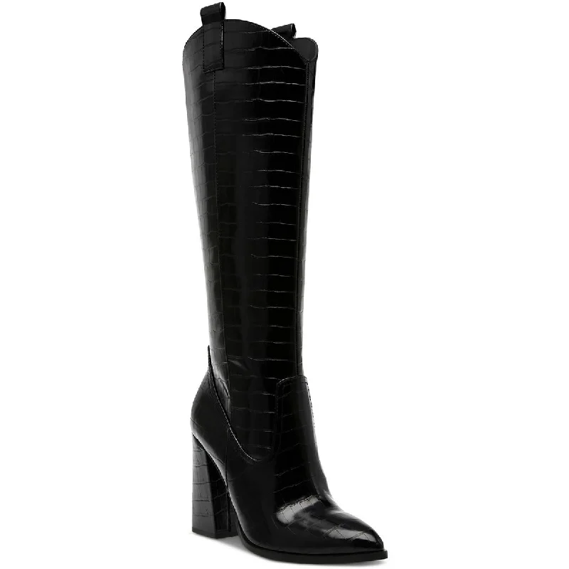 Exclusive Sale DV By Dolce Vita Womens Charlot Faux Leather Block Heel Knee-High Boots