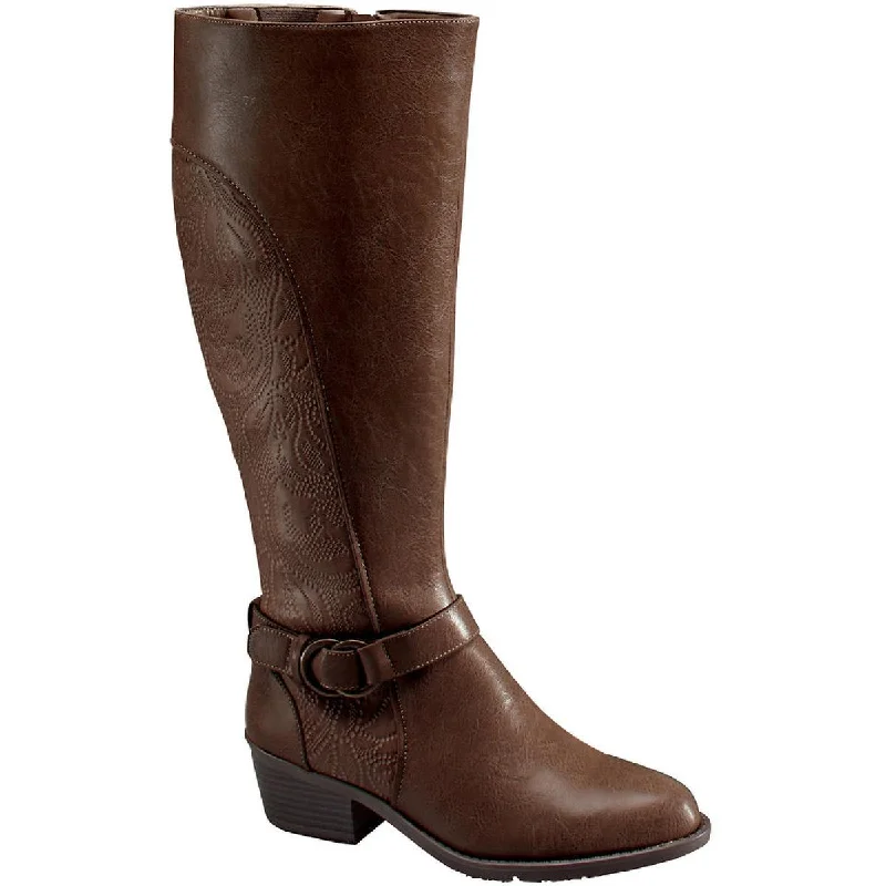 Timeless Elegance Redefined Easy Street Womens Luella Faux Leather Tall Knee-High Boots