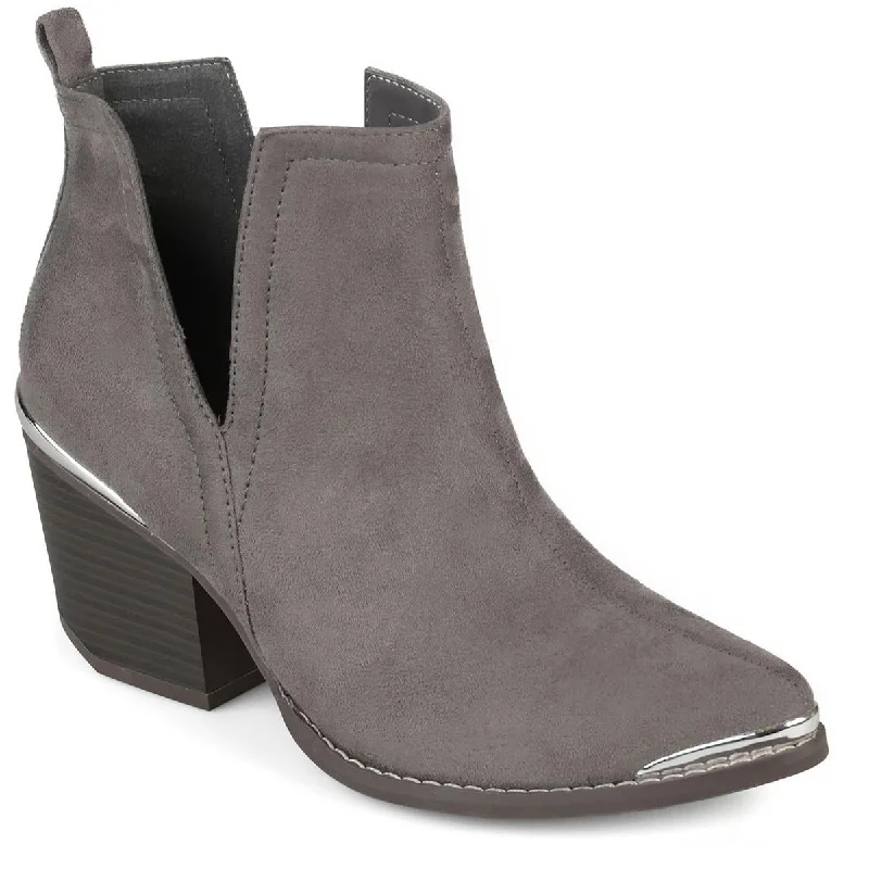 Statement Boots Offer Journee Collection Womens Faux Suede Cut-Out Booties