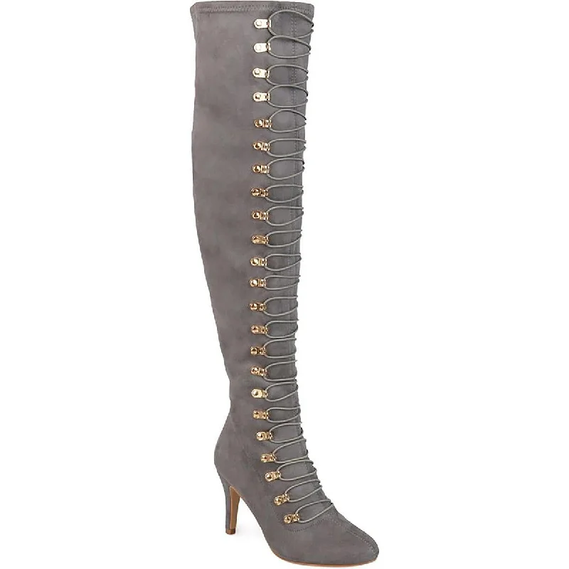 Feminine Style Promotions Journee Collection Womens Trill  Dressy Embellished Over-The-Knee Boots