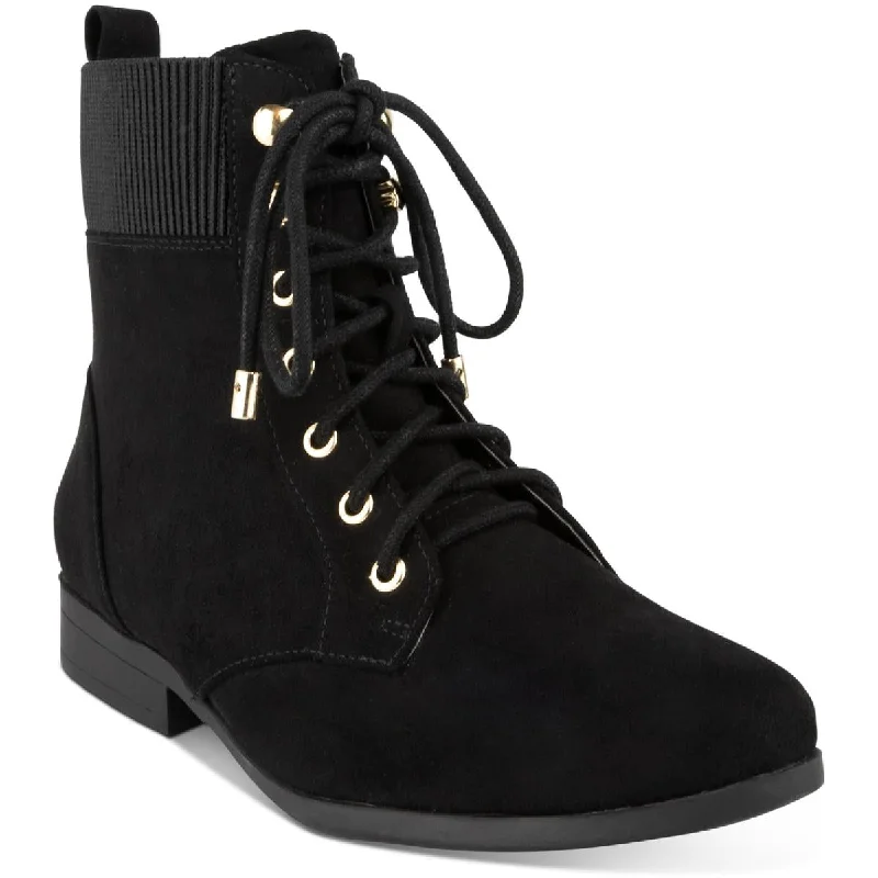 Formal Shoes Clearance Karen Scott Womens Clarissae Faux Suede Almond Toe Combat & Lace-up Boots