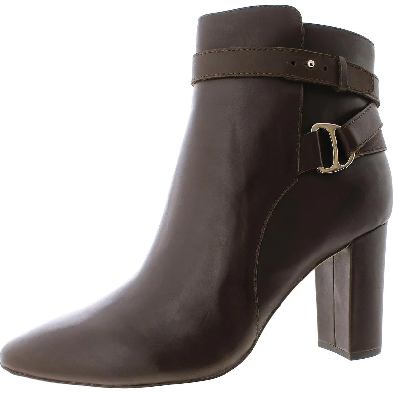 Special Offer For You Lauren Ralph Lauren Womens Madelyn Leather Almond Toe Ankle Boots