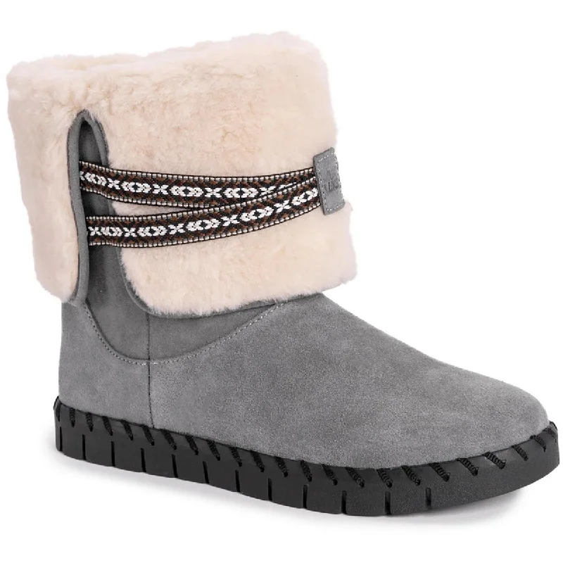 Daring Fashion Promotions Muk Luks Womens FLEXI MONTAUK Suede Faux Fur Lining Winter & Snow Boots