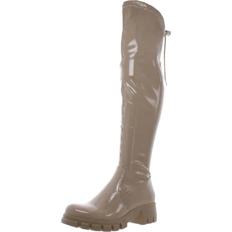 Style Breakthroughs Olivia Miller Womens Madison Patent Solid Knee-High Boots