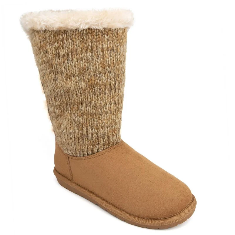 Must-Have Shoe Styles Sugar Womens Panthea 2 Faux Suede Knit Winter & Snow Boots