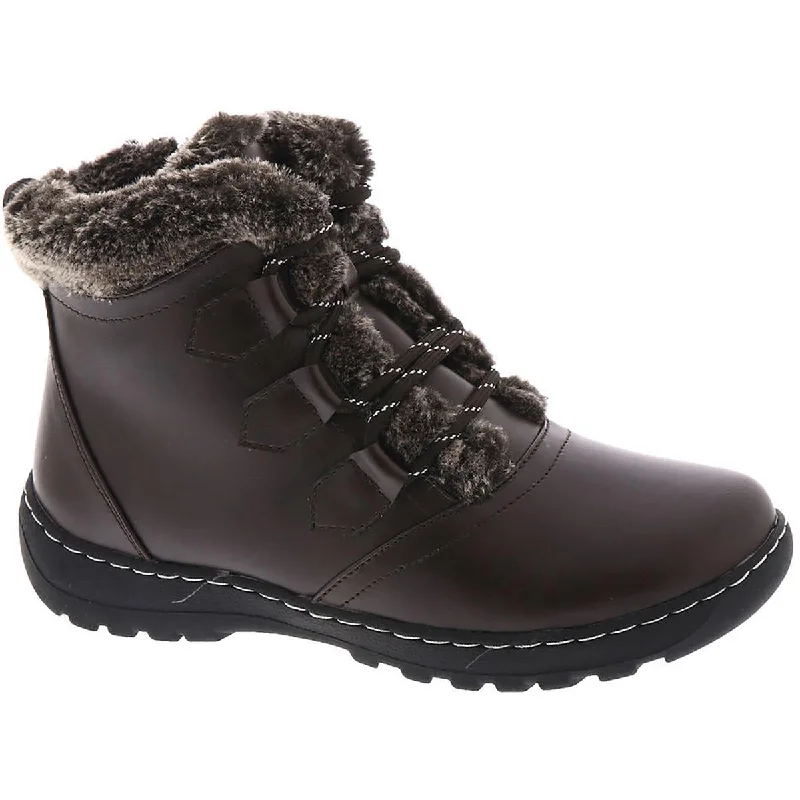 Urban Elegance Deals Wanderlust Womens AGNES Faux Leather Faux Fur Lined Winter & Snow Boots