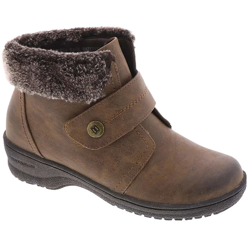 Hot Styles Wanderlust Womens Perth Faux Leather Faux Fur Lined Ankle Boots