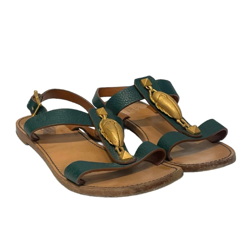 Early Bird Offer VALENTINO GARAVANI///Sandals/EU 39.5/Plain/Leather/GRN//W [Designers] Design/