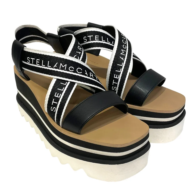 Relaxed Style STELLAMcCARTNEY/Sandals/EU 37/Leather/BLK/Sneak-Elyse Platform Sandals