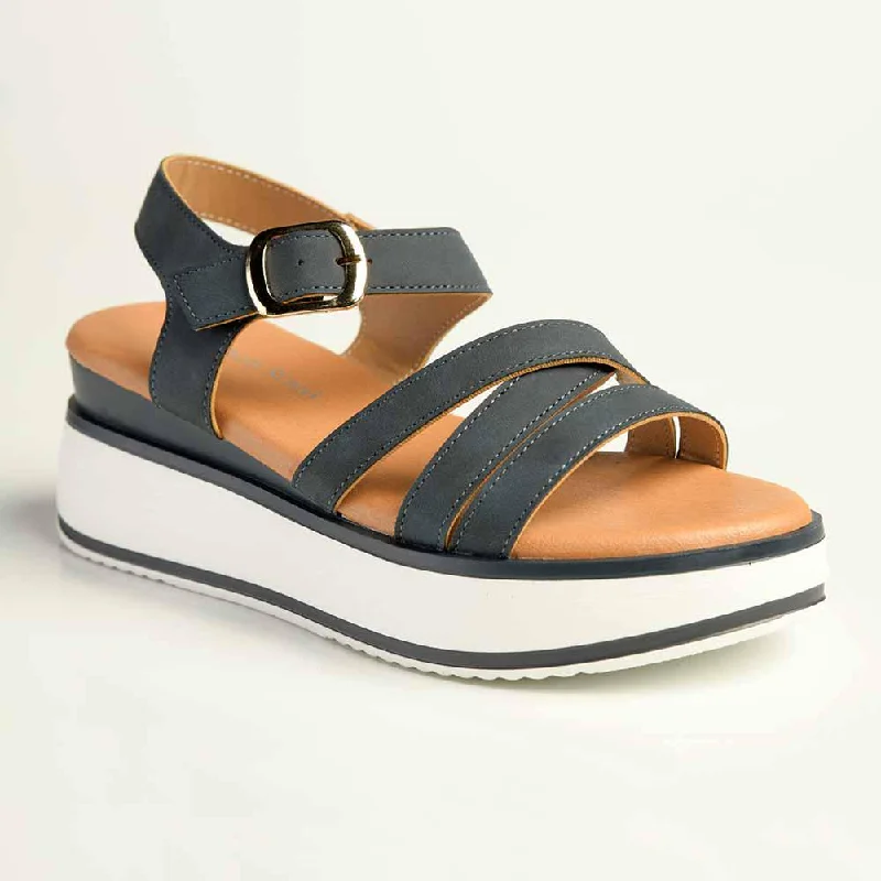 Statement Casual Shoes Alessio Bev Wedge - Navy