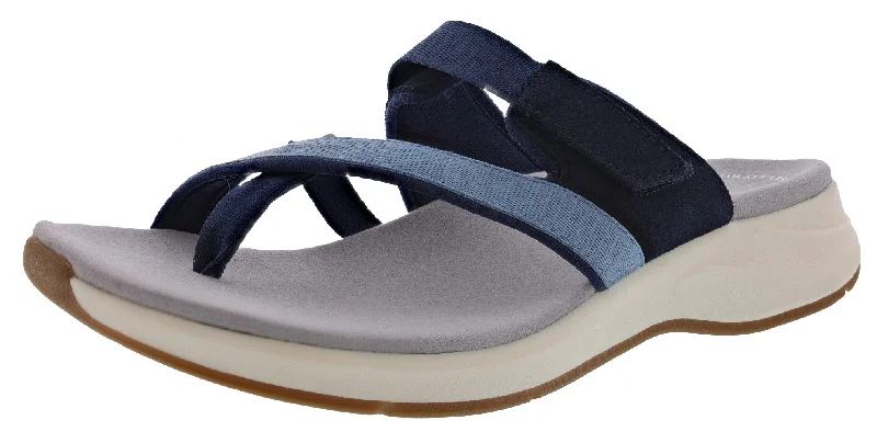 Exclusive Deals Online Clarks Women's Solan Surf Hook & Loop Strap Narrow Flip Flops