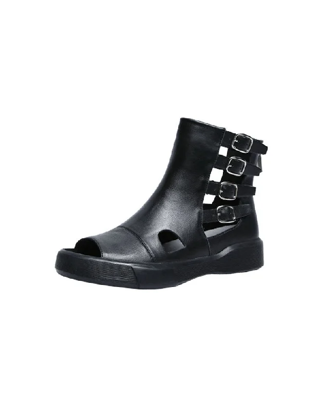 New Arrival Discount Summer Side Buckles Open toe Sandals Boots 34-43