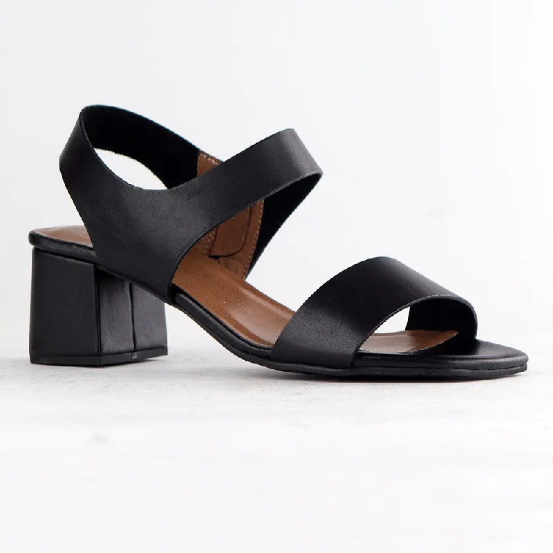 Non-Slip Shoes Sale Froggie Pen Leather Block Heel - Black