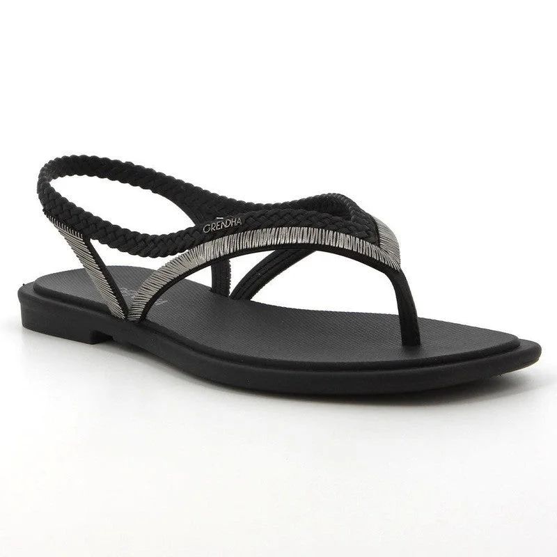 Daring Fashion Promotions Grendha Fern Thong Slingback Sandals - Black