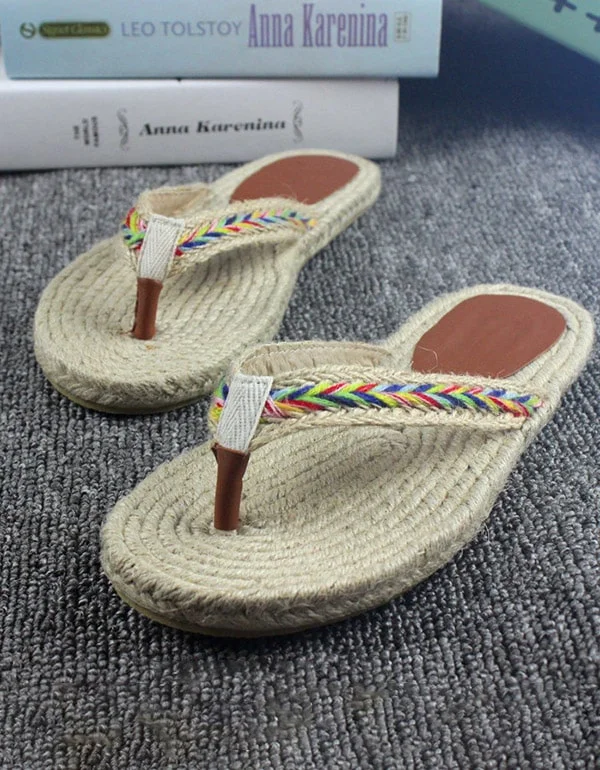 Classic Dress Shoes Sale Handmade Woven Flip Flops Beach Summer Slippers