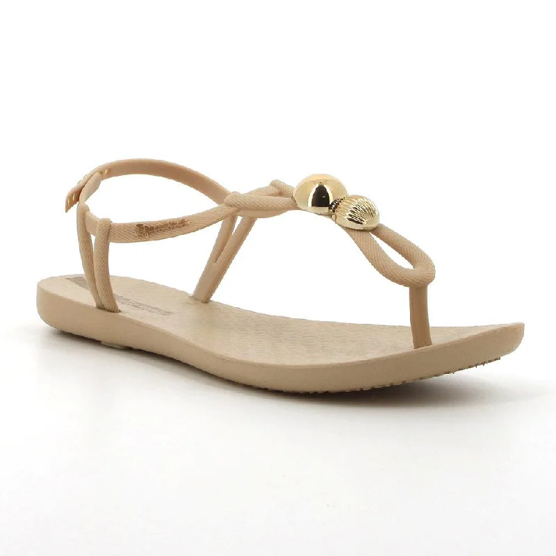 Stylish Casual Footwear Ipanema Slingback Sandal With Trim  - Beige/Silver