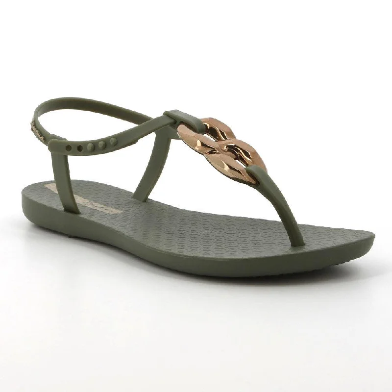 Pastel Styles Ipanema Slingback Sandal With Trim  - Green/Gold