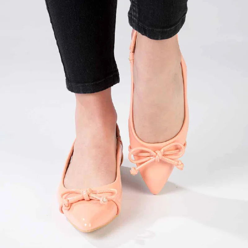 Seize Bargains Madison Bobbi Low Block Heel Slingback Sandal - Peach