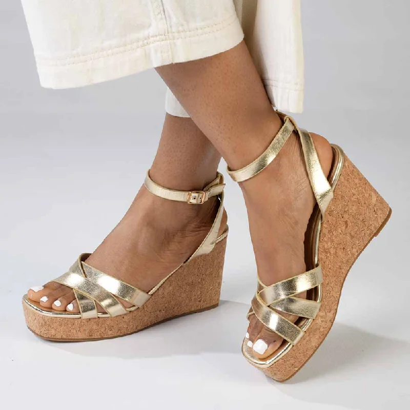 Casual Slip-Ons Promotion Madison Laurel Fashion Wedge Sandals - Gold