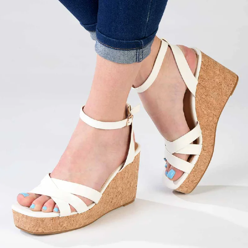 Relaxed Style Deals Madison Laurel Fashion Wedge Sandals - White