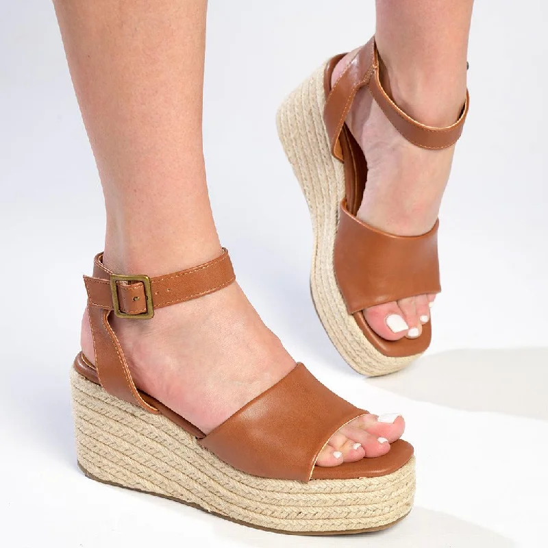 Fashionable Comfort Promotions Madison Lauren Espadrille Wedge Sandal - Tan